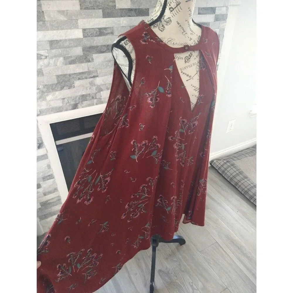 Free people  sleeveless floral tunic/ mini dress Small boho large